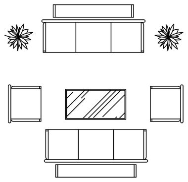 Yumuşak koltuk çizim vektör tasarımı
