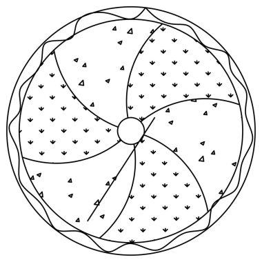 Hayran şeklinde bir motifin vektör tasarımı çizimi