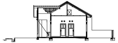 Önden kesilmiş bir evin vektör tasarımı çizimi