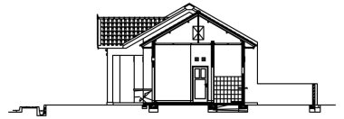 Önden inen bir evin vektör tasarımı taslağı.