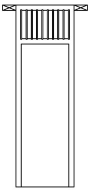 Bir evin kapı çerçevesinin çizim vektör tasarımı