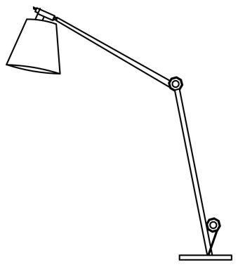 Çalışma masası için dekoratif lamba çizim vektör tasarımı