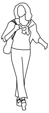 Genç bir kızın vektör tasarımı.