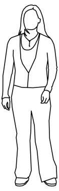 Ayakta duran genç bir kızın vektör tasarımı