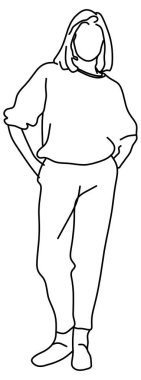 Genç bir kızın robot resminin vektör tasarımı