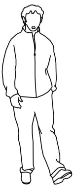 Genç bir çocuğun vektör tasarımı.