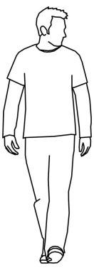 Ergen bir çocuğun çizim vektör tasarımı