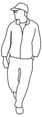 Vektör tasarımı. Şapka takan bir çocuğun robot resmi.