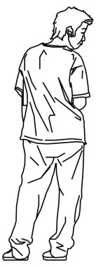 Sola bakan genç bir çocuğun vektör tasarımı.