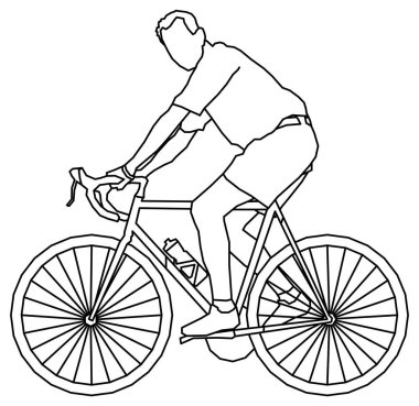 Bisiklet çalan kişinin robot resmini çizen vektör tasarımı