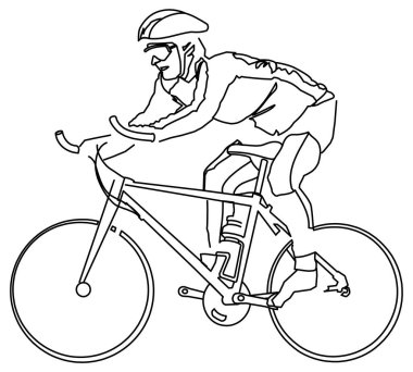 Bir bisiklet yarışını takip eden bir kişinin vektör tasarımı