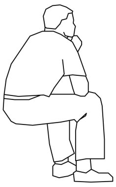 Oturup izleyen bir kişinin robot resminin vektör tasarımı