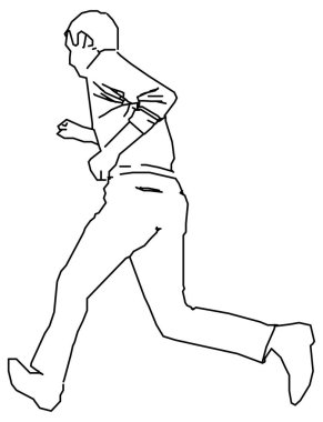 Sağ tarafa doğru koşan bir kişinin vektör tasarımı