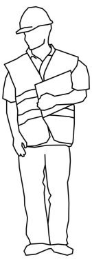 Ağır ekipman işçisinin robot resmi.