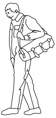 Evine dönen bir kişinin robot resmini çizecek.