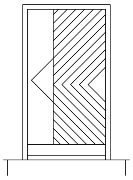 Deslizante Empujar Dibujo Puerta — Archivo Imágenes Vectoriales