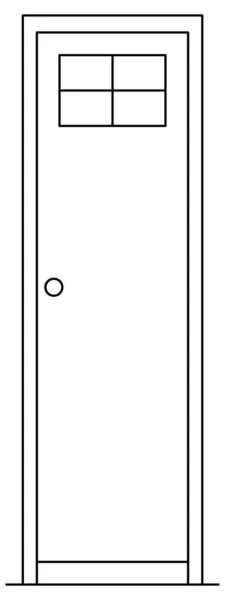 Skizze Einer Haustür Oder Schlafzimmertür — Stockvektor