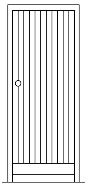 Desenho Esboço Porta Madeira Teca — Vetor de Stock