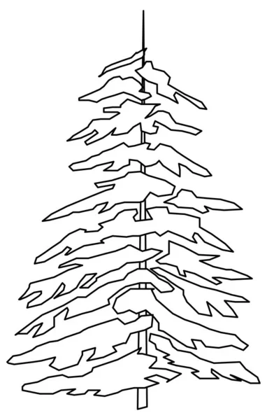 Vector Design Grown Christmas Tree Sketch — Stock Vector