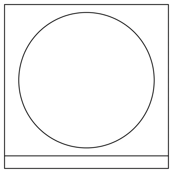 Bir Çemberin Olduğu Bir Karenin Vektör Tasarımı Çizimi — Stok Vektör