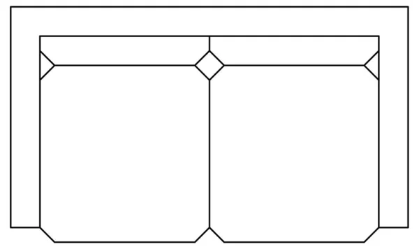 Σχέδιο Διανυσματικής Σχεδίασης Ορθογώνιας Διθέσιης Καρέκλας — Διανυσματικό Αρχείο