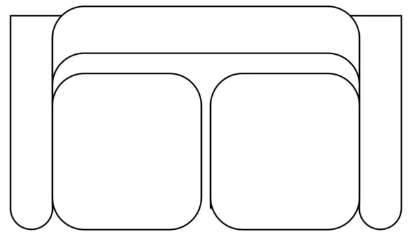 Desenho Desenho Vetorial Sofá Sentado Par Pessoas —  Vetores de Stock