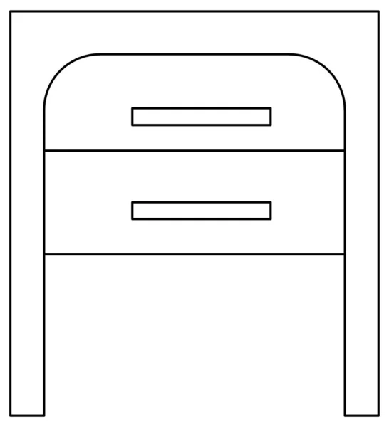 Desenho Vetorial Uma Mesa Com Duas Gavetas — Vetor de Stock