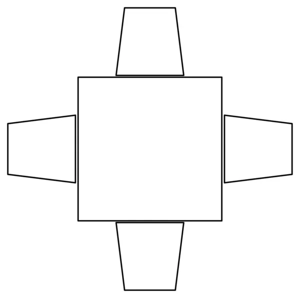 Desenho Desenho Vetorial Uma Mesa Jantar Familiar — Vetor de Stock