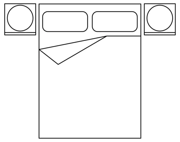 卧床或双层床的矢量设计草图 — 图库矢量图片