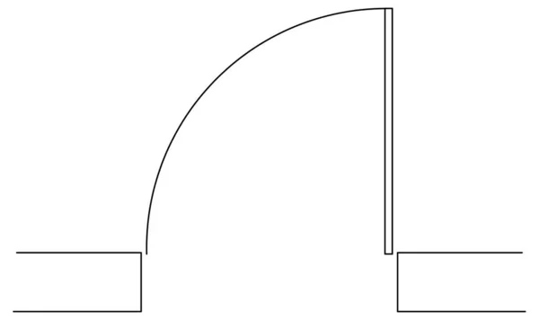 Векторний Ескіз Дизайну Відкритих Закритих Дверей Плані Будівлі — стоковий вектор