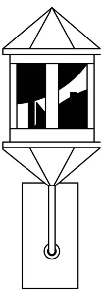 Desenho Desenho Vetor Uma Lâmpada Rua Noite —  Vetores de Stock