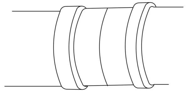 Diseño Vectorial Del Boceto Conexión Tubería Recta — Vector de stock