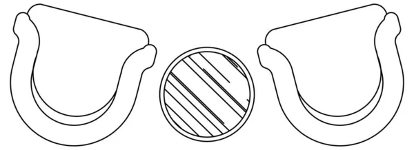 Векторний Дизайн Ескіз Двох Кутових Диванів Одного Круглого Столу — стоковий вектор
