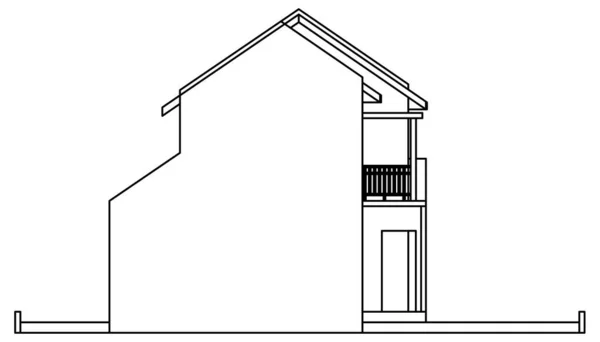 Schema Progettazione Vettoriale Della Vista Laterale Appartamento Due Piani — Vettoriale Stock