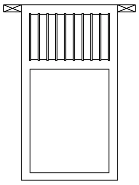 Desenho Vetor Esboço Uma Soleira Janela Casa —  Vetores de Stock