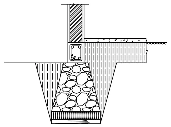 Immagine Vettoriale Dettaglio Fondazione Dell Edificio — Vettoriale Stock