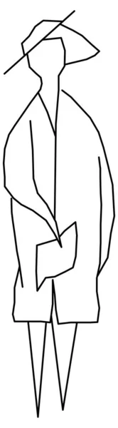 步行时一个女人的草图的矢量设计 — 图库矢量图片