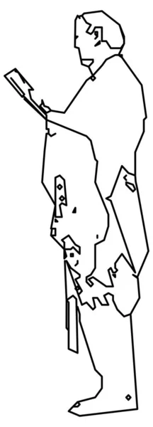 Diseño Vectorial Boceto Una Persona Leyendo Algo — Vector de stock