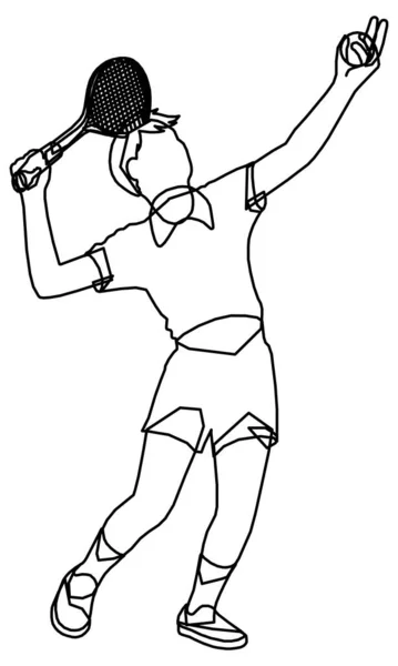 Векторный Дизайн Эскиза Человека Играющего Теннис — стоковый вектор