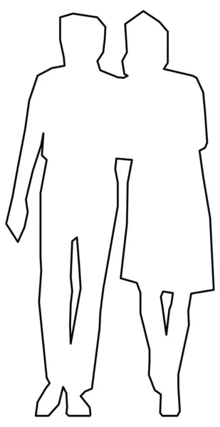 Векторный Дизайн Эскиза Мужа Жены Обнимающих Друг Друга — стоковый вектор