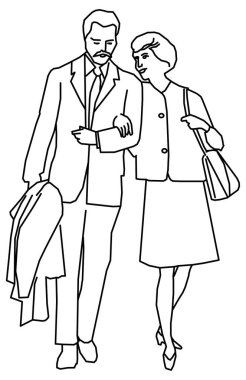 Karı kocanın robot resminin vektör tasarımı yeni bitti.