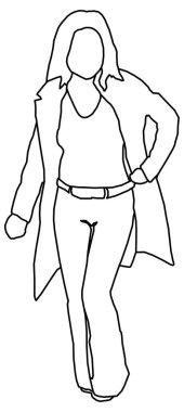 Ceket giyen bir kadının vektör tasarımı.
