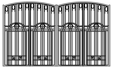 Demir ev kapısı çizim vektör tasarımı