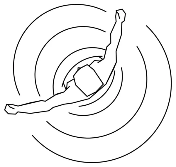 Vector Design Sketch Person Swimming Using Buoy — Stock Vector