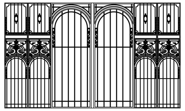 Красивый рисунок вектора ворот железных домов