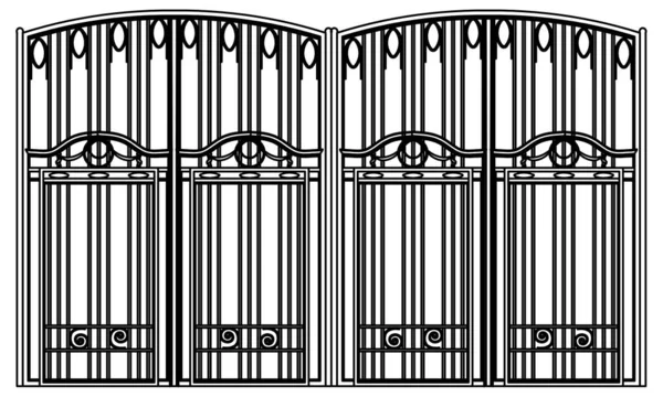 Ferro Casa Portão Esboço Vetor Design — Vetor de Stock