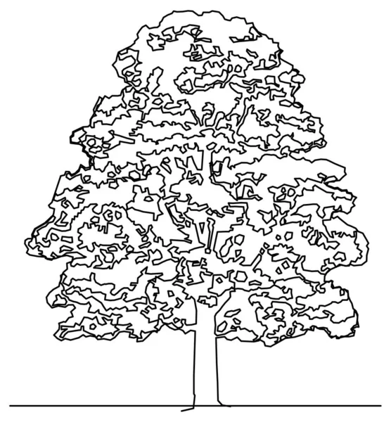 Árbol Bosquejo Vector Diseño Para Refugio — Vector de stock