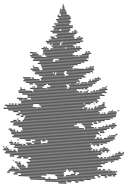 European Christmas Tree Sketch Vector Design — Stock Vector