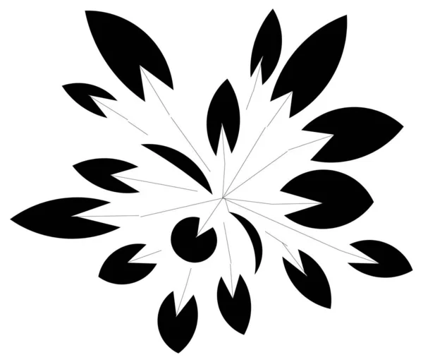 Dibujo Diseño Vectorial Una Hoja Flor Planta — Vector de stock
