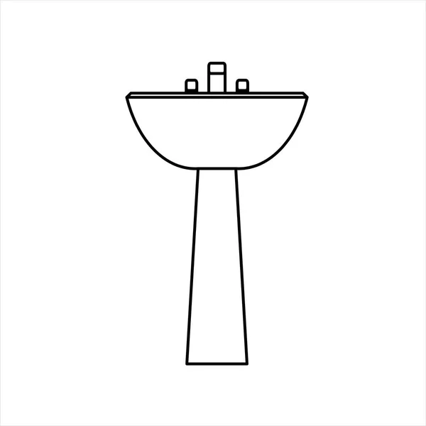 Simple Sink Sketch Vector Design — Stock Vector